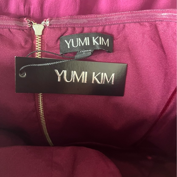 Yumi Kim Glamour Night Midi Strapless Dress in Burgundy Size Large - Picture 7 of 8